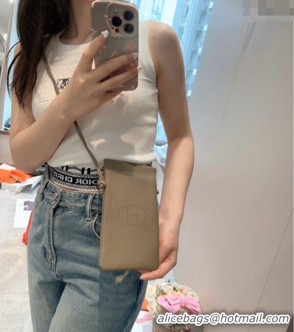 Buy Discount Hermes Grained Phone Mini Bag 0616 Grey 2025