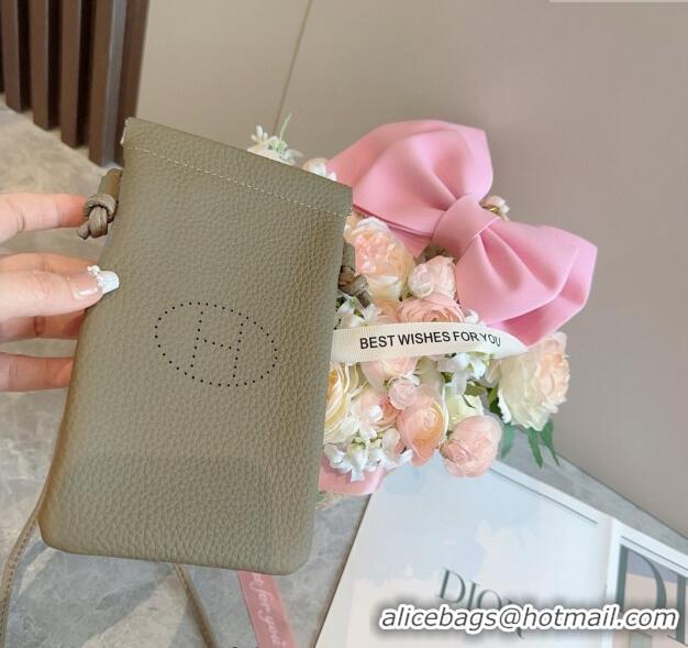 Buy Discount Hermes Grained Phone Mini Bag 0616 Grey 2025