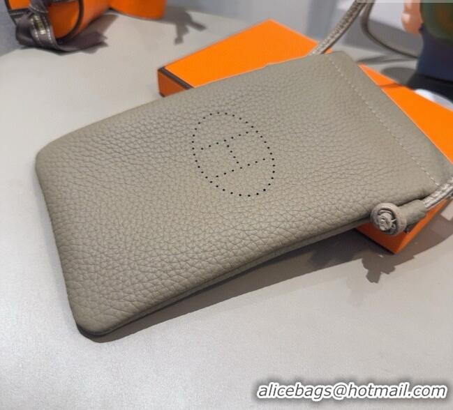 Buy Discount Hermes Grained Phone Mini Bag 0616 Grey 2025