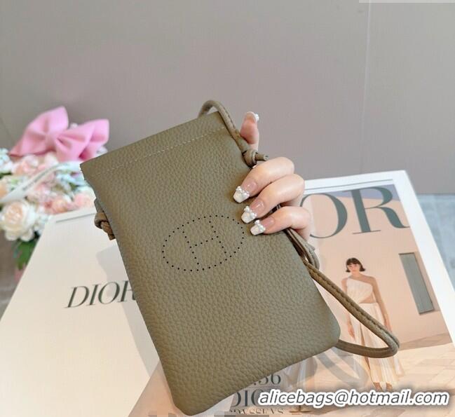 Buy Discount Hermes Grained Phone Mini Bag 0616 Grey 2025