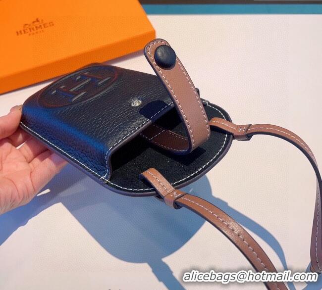 Best Price Hermes Grained Phone Crossbody Mini Bag 0615 Black 2025
