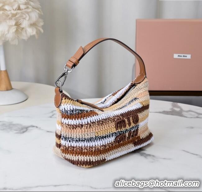 Top Grade Miu Miu Crochet pouch Bag 5NE841 Beige 2025