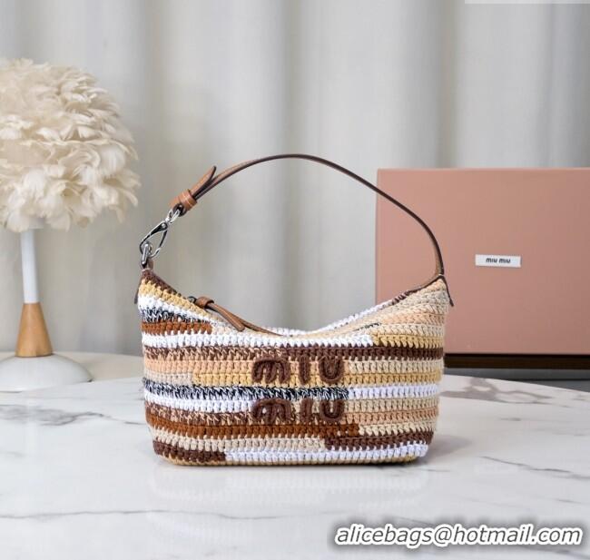 Top Grade Miu Miu Crochet pouch Bag 5NE841 Beige 2025