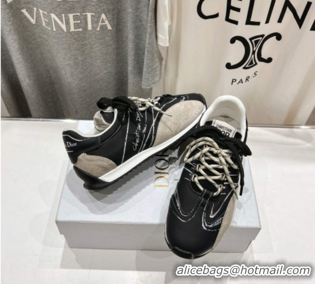 Top Design Dior D-Sketch Sneakers in Nylon and Calfskin with Signature Black 0425001