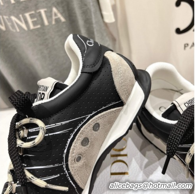 Top Design Dior D-Sketch Sneakers in Nylon and Calfskin with Signature Black 0425001