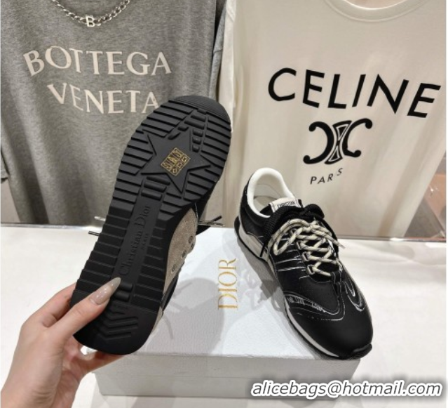Top Design Dior D-Sketch Sneakers in Nylon and Calfskin with Signature Black 0425001
