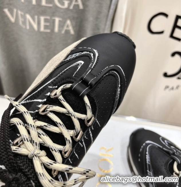 Top Design Dior D-Sketch Sneakers in Nylon and Calfskin with Signature Black 0425001