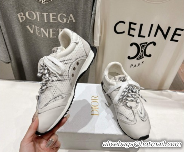 Cheap Price Dior D-Sketch Sneakers in Nylon and Calfskin with Signature White 0425003