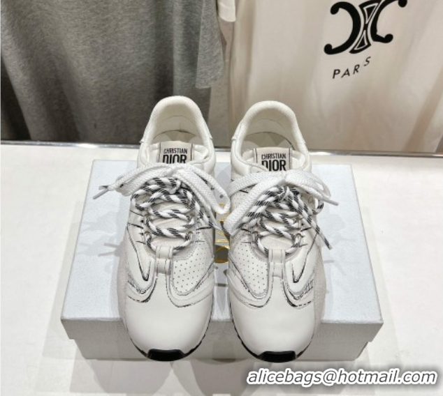 Cheap Price Dior D-Sketch Sneakers in Nylon and Calfskin with Signature White 0425003