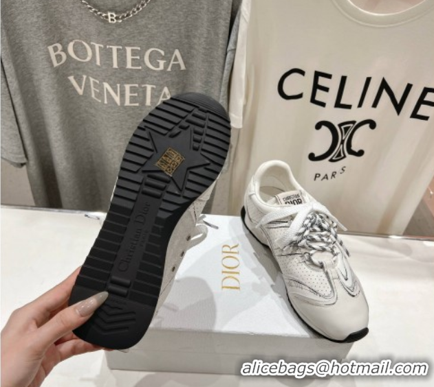 Cheap Price Dior D-Sketch Sneakers in Nylon and Calfskin with Signature White 0425003