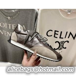 Good Product Dior D-Sketch Sneakers in Crinkled Lambskin and Laminated Calfskin with Signature Silver Grey 0425002