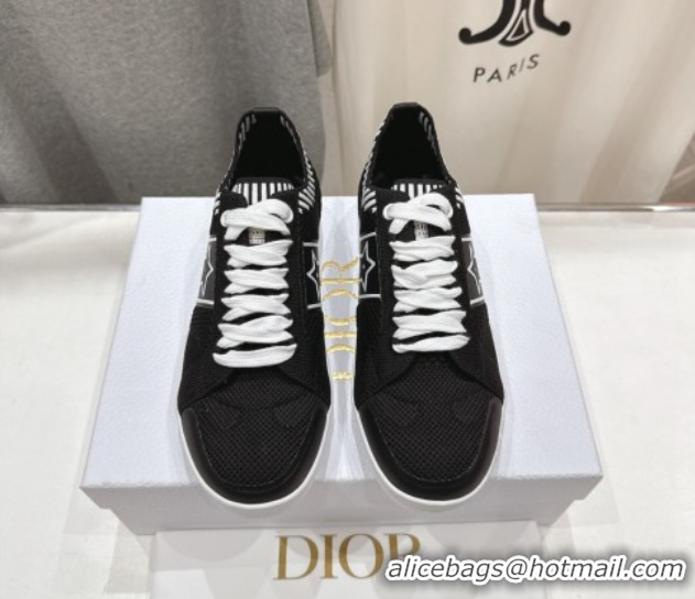 Good Quality Dior Star Platform Sneakers in Technical Mesh Black 0425010