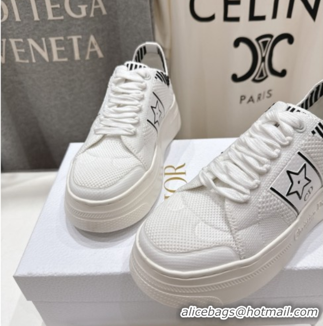 Good Looking Dior Star Platform Sneakers in Technical Mesh White 0425012