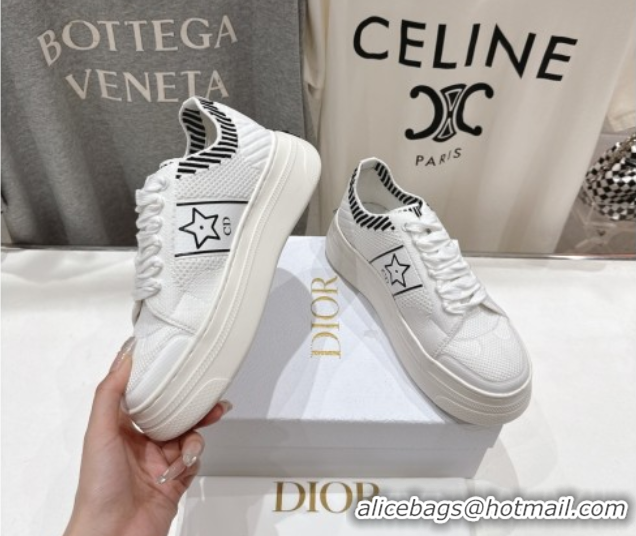 Good Looking Dior Star Platform Sneakers in Technical Mesh White 0425012