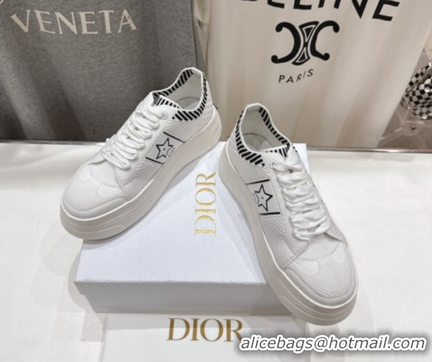 Good Looking Dior Star Platform Sneakers in Technical Mesh White 0425012