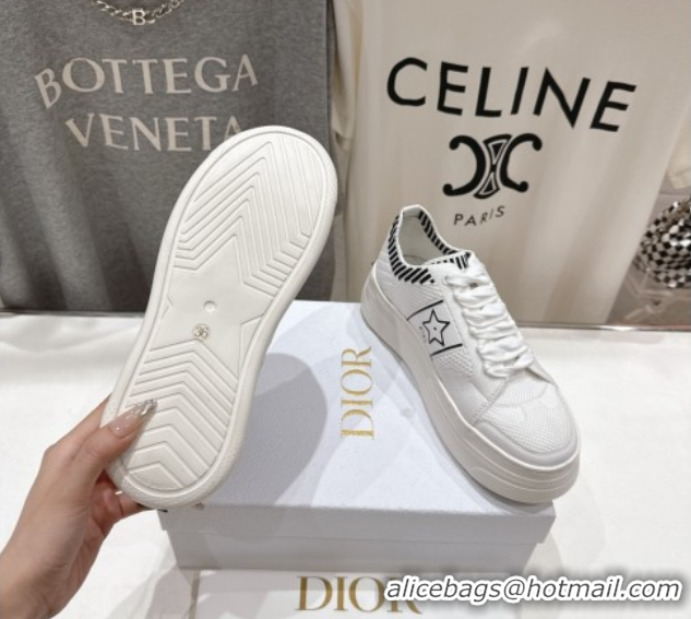 Good Looking Dior Star Platform Sneakers in Technical Mesh White 0425012