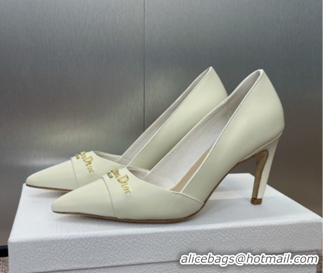 Stylish Dior My Dior Pumps 8cm in Supple Calfskin White 0425015