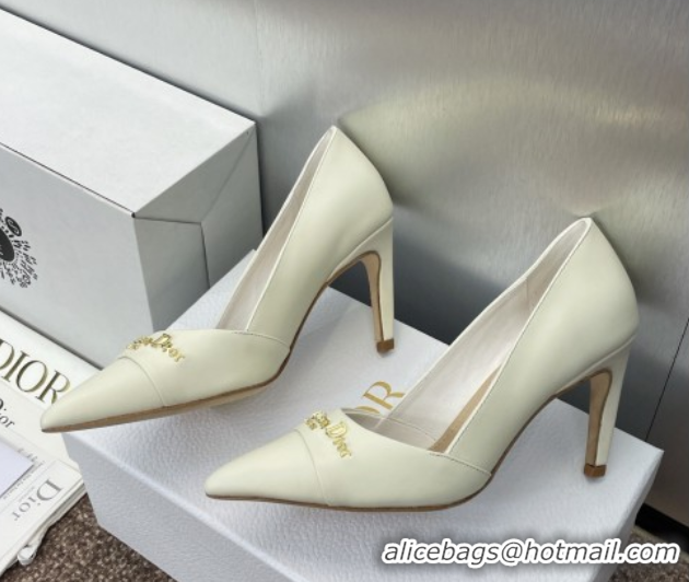 Stylish Dior My Dior Pumps 8cm in Supple Calfskin White 0425015