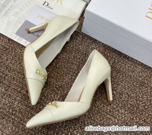 Stylish Dior My Dior Pumps 8cm in Supple Calfskin White 0425015