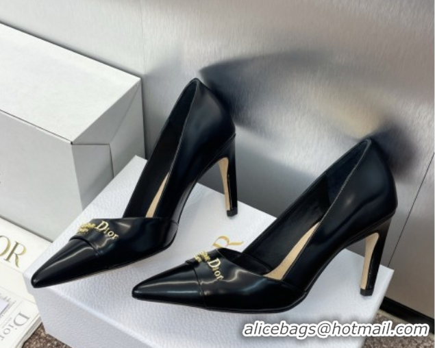 Good Quality Dior My Dior Pumps 8cm in Shiny Calfskin Black 0425016