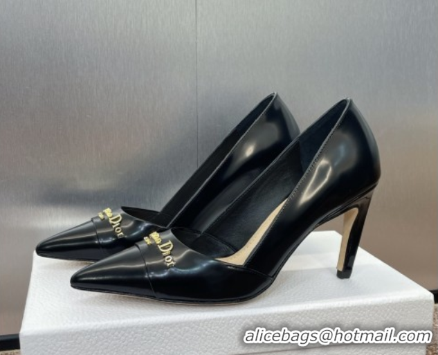 Good Quality Dior My Dior Pumps 8cm in Shiny Calfskin Black 0425016