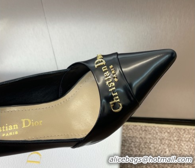 Good Quality Dior My Dior Pumps 8cm in Shiny Calfskin Black 0425016