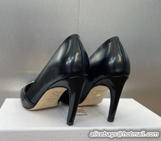 Good Quality Dior My Dior Pumps 8cm in Shiny Calfskin Black 0425016