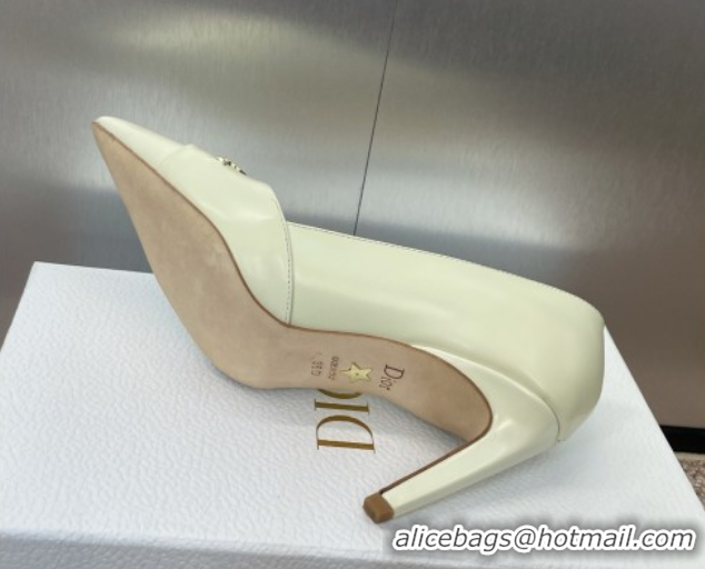 Pretty Style Dior My Dior Pumps 8cm in Shiny Calfskin White 0425017