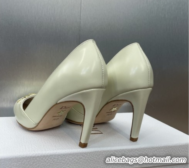 Pretty Style Dior My Dior Pumps 8cm in Shiny Calfskin White 0425017