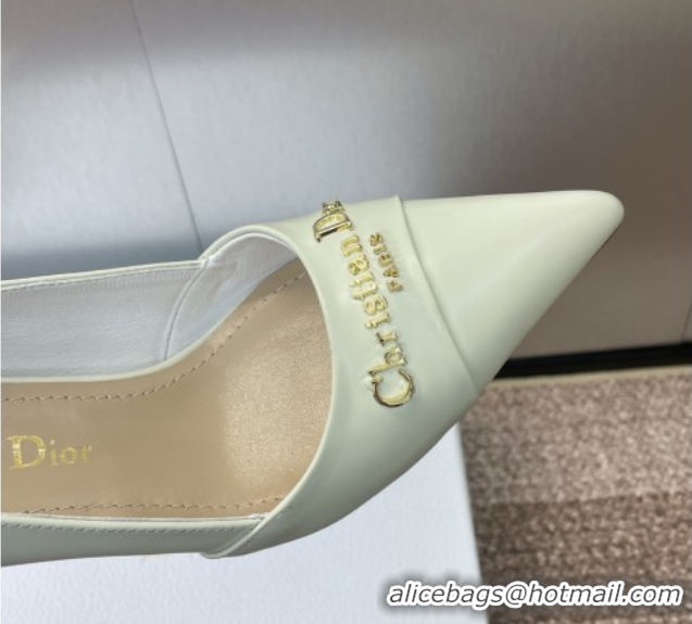 Pretty Style Dior My Dior Pumps 8cm in Shiny Calfskin White 0425017
