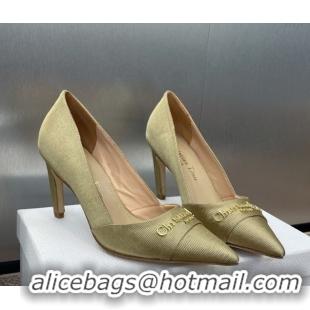 Best Price Dior My Dior Pumps 8cm in Moiré Fabric Yellow 0425018