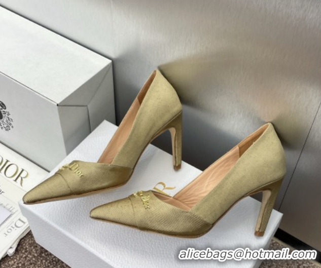 Best Price Dior My Dior Pumps 8cm in Moiré Fabric Yellow 0425018