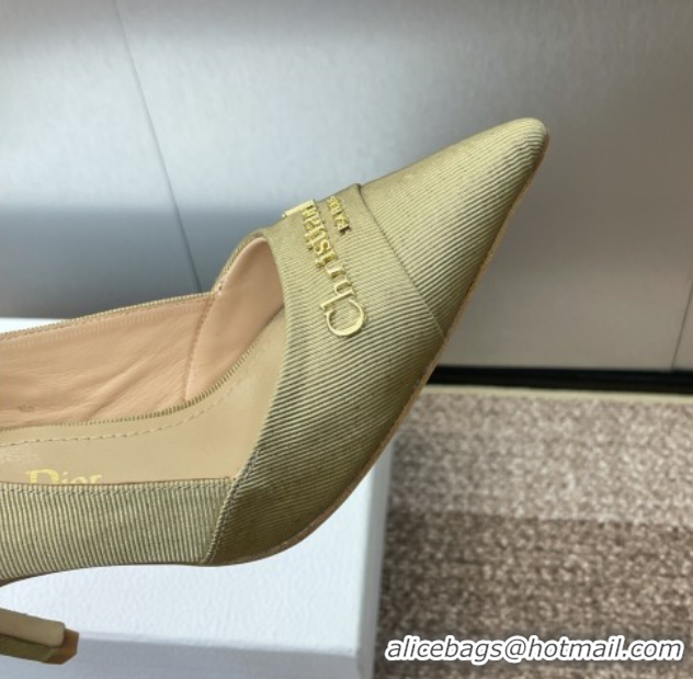 Best Price Dior My Dior Pumps 8cm in Moiré Fabric Yellow 0425018