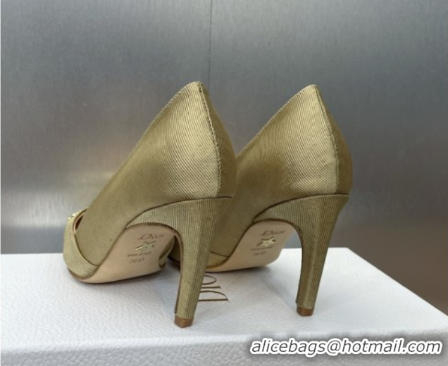 Best Price Dior My Dior Pumps 8cm in Moiré Fabric Yellow 0425018
