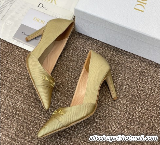 Best Price Dior My Dior Pumps 8cm in Moiré Fabric Yellow 0425018