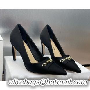 Purchase Dior My Dior Pumps 8cm in Moiré Fabric Black 0425019
