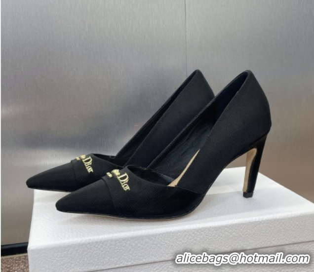 Purchase Dior My Dior Pumps 8cm in Moiré Fabric Black 0425019