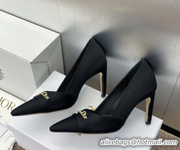 Purchase Dior My Dior Pumps 8cm in Moiré Fabric Black 0425019