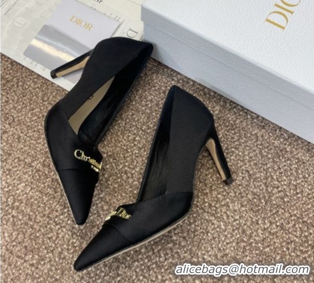 Purchase Dior My Dior Pumps 8cm in Moiré Fabric Black 0425019