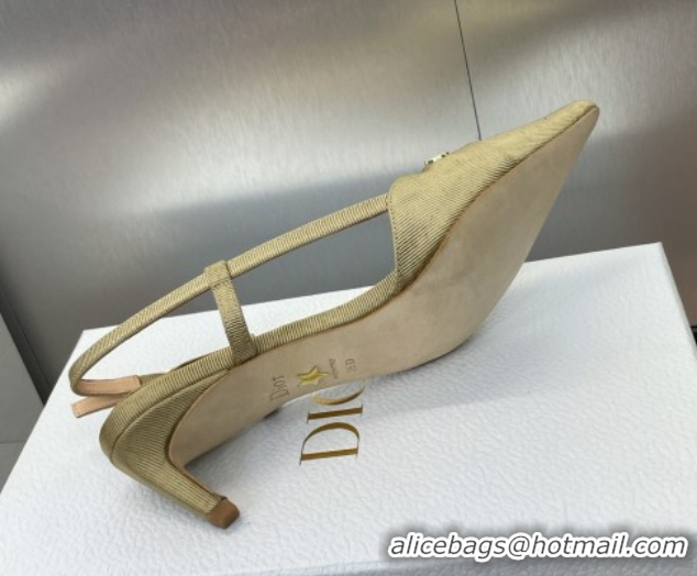 Grade Quality Dior My Dior Slingbacks Pump 5cm in Moiré Fabric Yellow 0425020