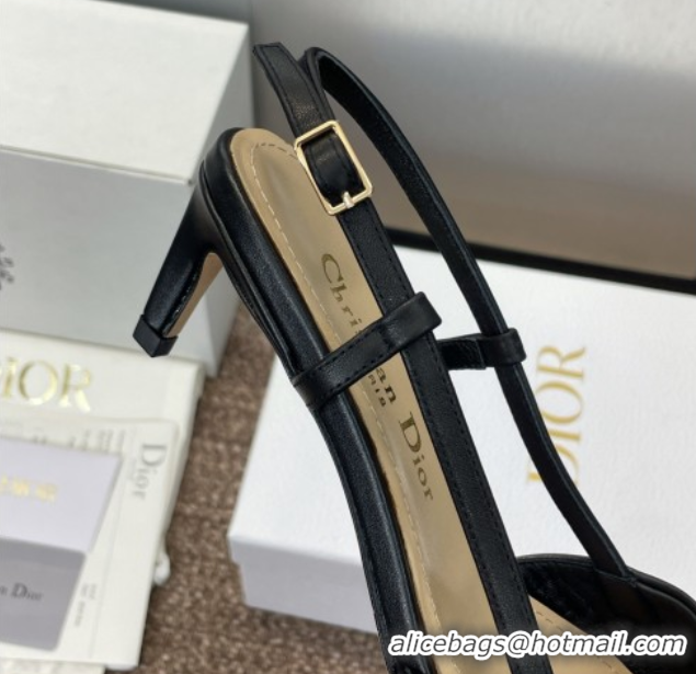 Luxury Dior My Dior Slingbacks Pump 5cm in Supple Calfskin Black 0425023