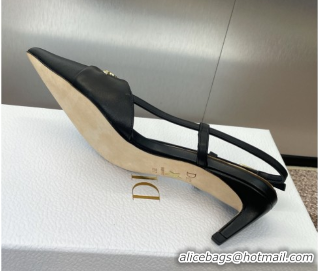 Luxury Dior My Dior Slingbacks Pump 5cm in Supple Calfskin Black 0425023