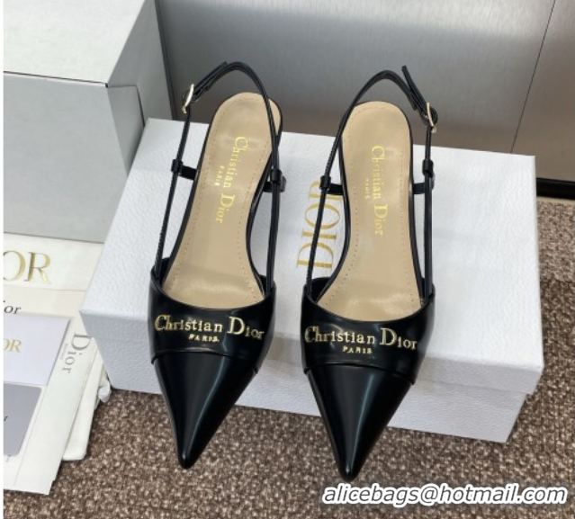 Good Quality Dior My Dior Slingbacks Pump 5cm in Patent Calfskin Black 0425024