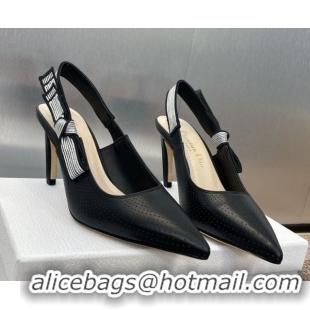 Luxury Dior Toujours Slingback Pumps 7cm in Perforated Supple Lambskin Black 0425045