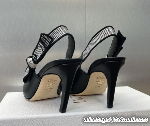 Luxury Dior Toujours Slingback Pumps 7cm in Perforated Supple Lambskin Black 0425045