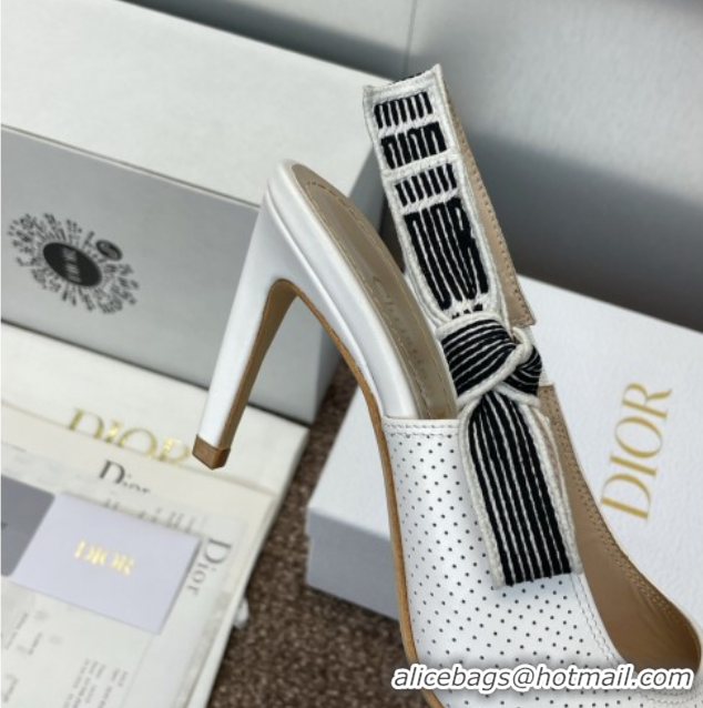 Trendy Design Dior Toujours Slingback Pumps 7cm in Perforated Supple Lambskin White 0425046