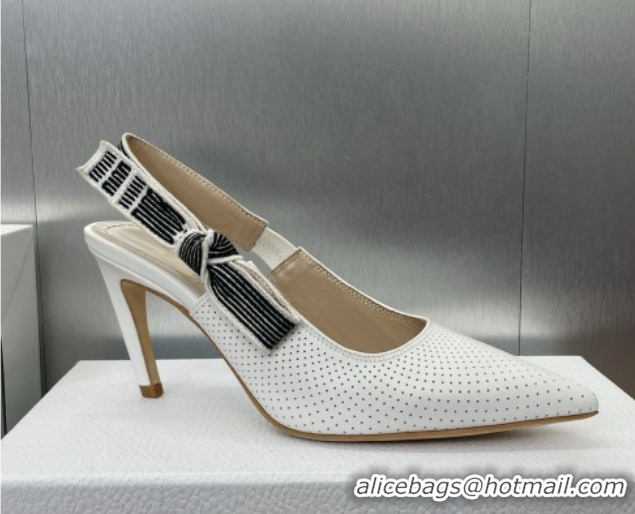 Trendy Design Dior Toujours Slingback Pumps 7cm in Perforated Supple Lambskin White 0425046
