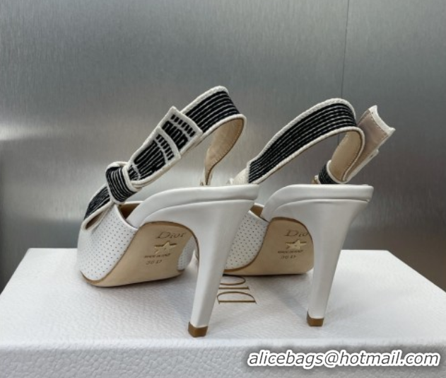 Trendy Design Dior Toujours Slingback Pumps 7cm in Perforated Supple Lambskin White 0425046