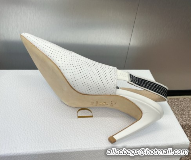 Trendy Design Dior Toujours Slingback Pumps 7cm in Perforated Supple Lambskin White 0425046