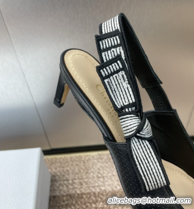 Top Design Dior Toujours Slingback Pumps 5cm in Perforated Supple Lambskin Black 0425048